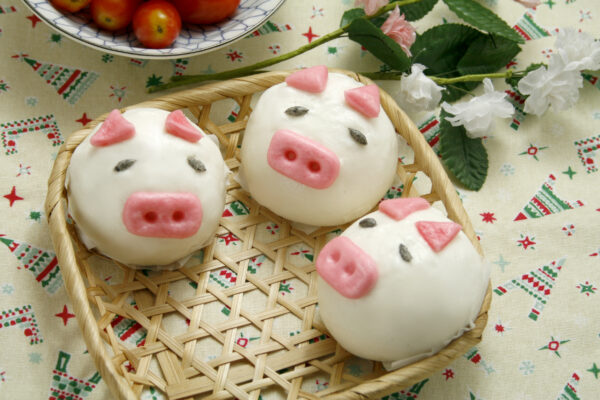 開心小豬包 (芋頭)(素)